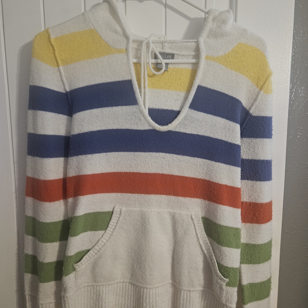 dELiA*s Multicolor Striped V-Neck Sweater